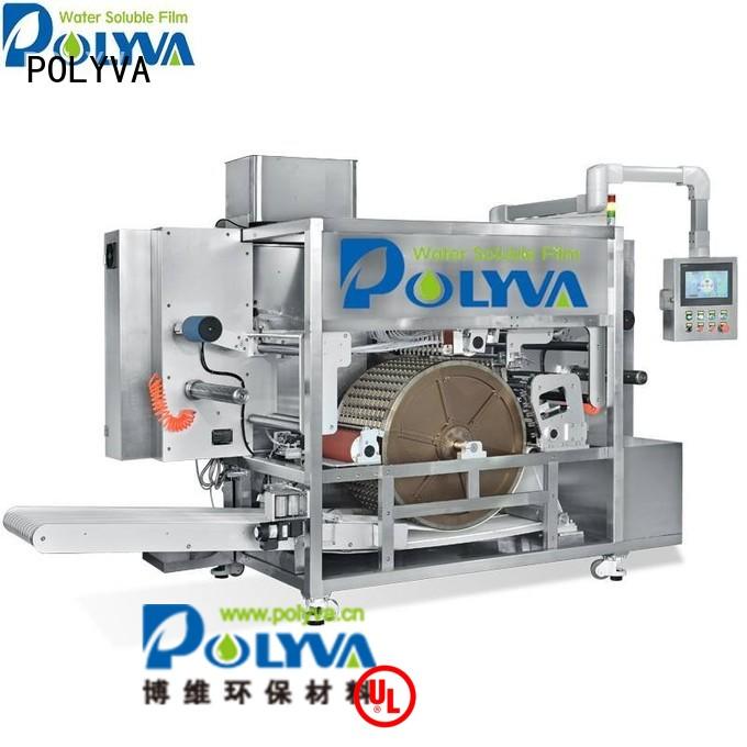 laundry machine speed water soluble film packaging pods POLYVA Brand