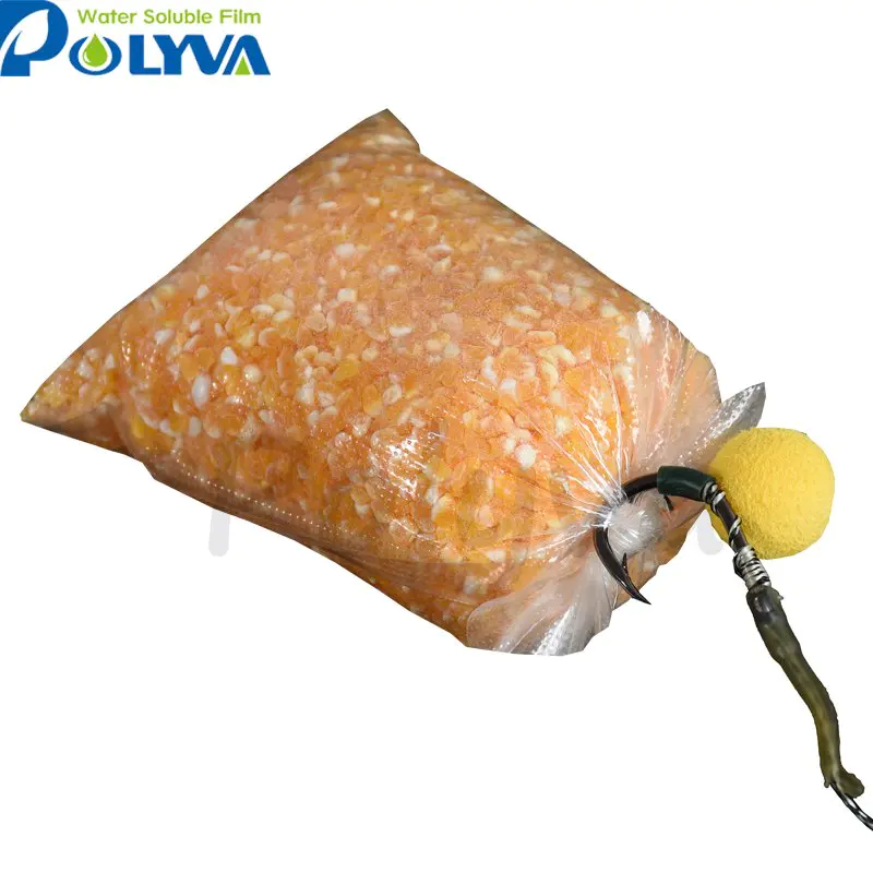 Polyvinyl alcohol water soluble bait bag packaging