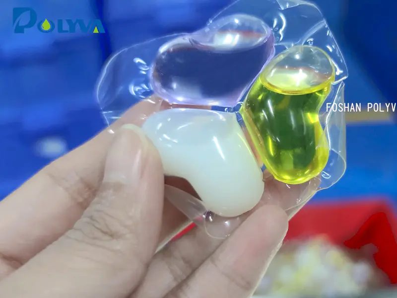Automatic liquid laundry detergent pods filling sealing machine (PVA Film/ Water-Soluble Film)|polyva